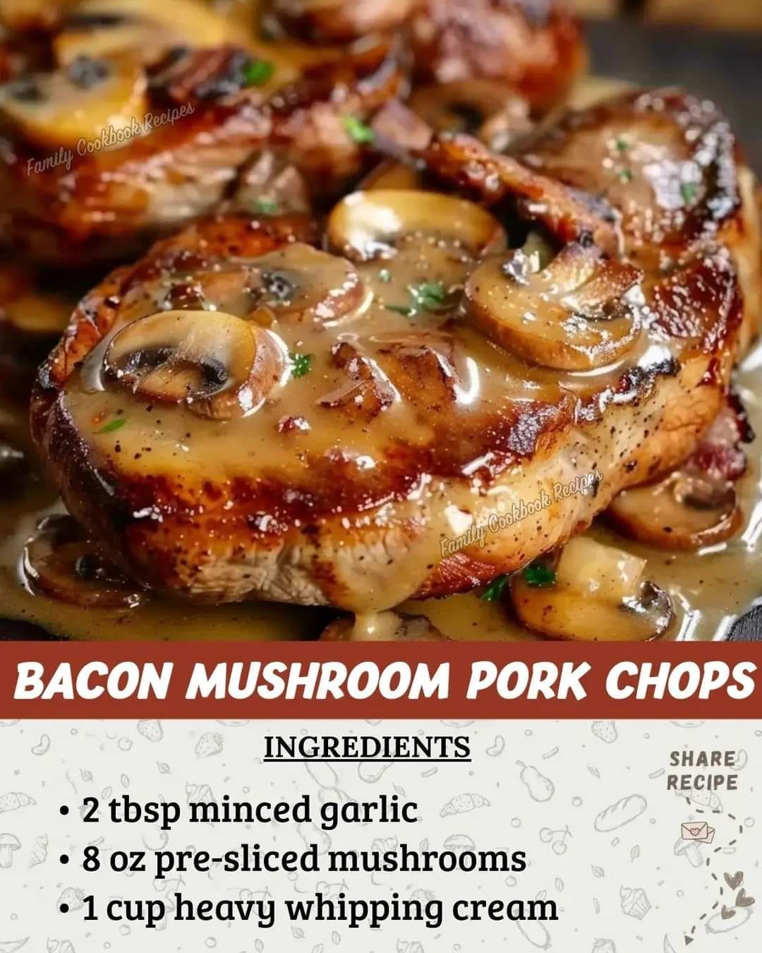 Bacon Mushroom Pork Chops | ARABE-DATSH