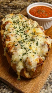 Chicken Parm Stuffed Garlic Bread